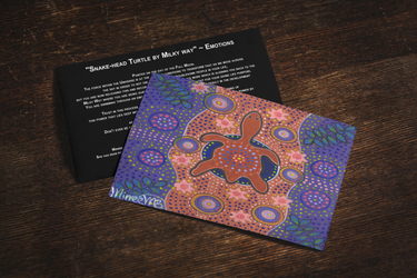'Turtle by Milky Way' Aboriginal Art A6 Story PostCard Single by Mirree